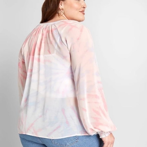 Modcloth Boho I Go Chiffon Sheer Blouse Size 1X - Picture 3 of 7